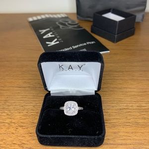 White Safire Sterling Silver Ring